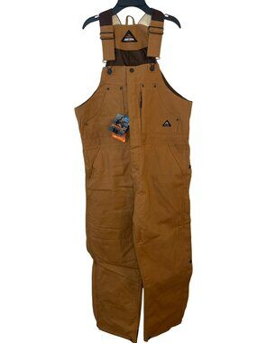 Ridgecut Rigid Duck Insulated Bib Overalls Brown Workwear Mens Sz M Short $99NWT